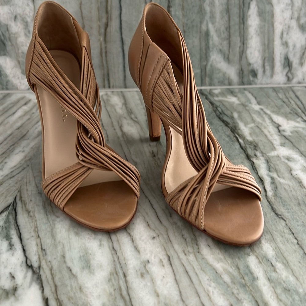 Leather open strappy sandals/ankle boots